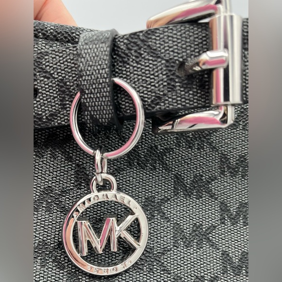 Michael Kors Black and Gray with Silver Charm. Elegant Belt Bag! - Picture 3 of 10